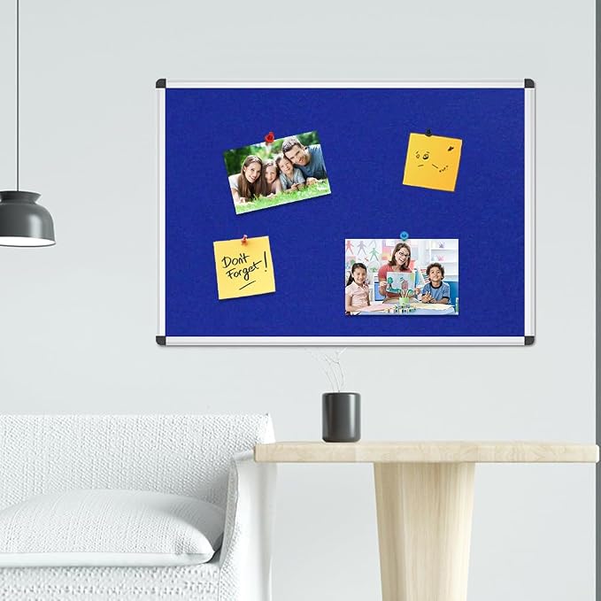 VIZ-PRO Notice Board Felt Blue, 48 X 24 Inches, 3 Pack - Image 6