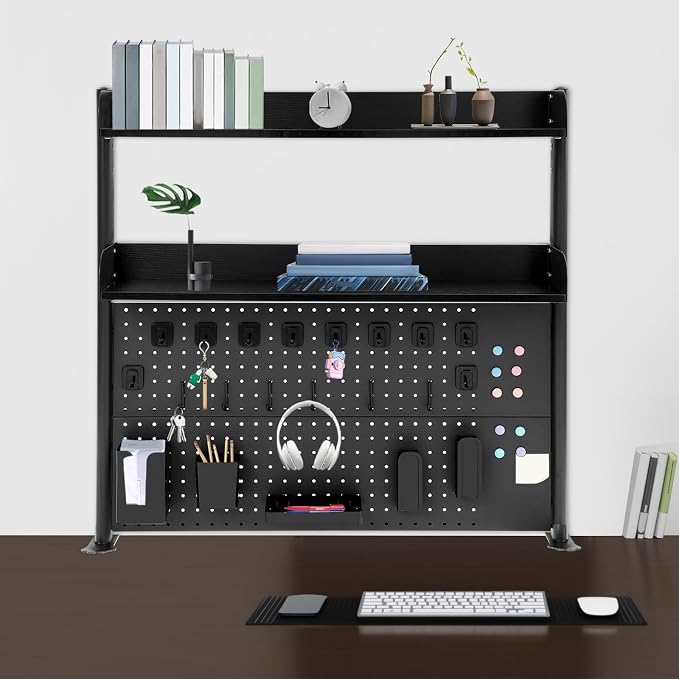 Dlinanta Clamp-On Pegboard Desk Organizer, 2-Tier Clamp On Desk Shelf - Image 4