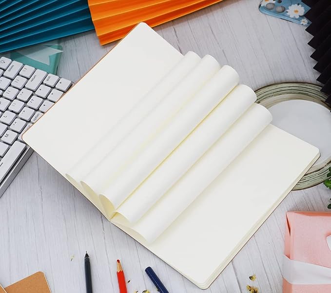 Zegrox 12 Pack A5 Kraft Notebooks, 60 Blank Pages Travel Journal Bulk, Soft - Image 3