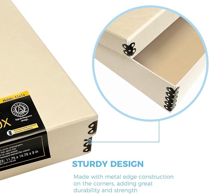 Lineco Museum Archival Storage Box, 11.75x14.75x3 in. Drop Front Design. - Image 4