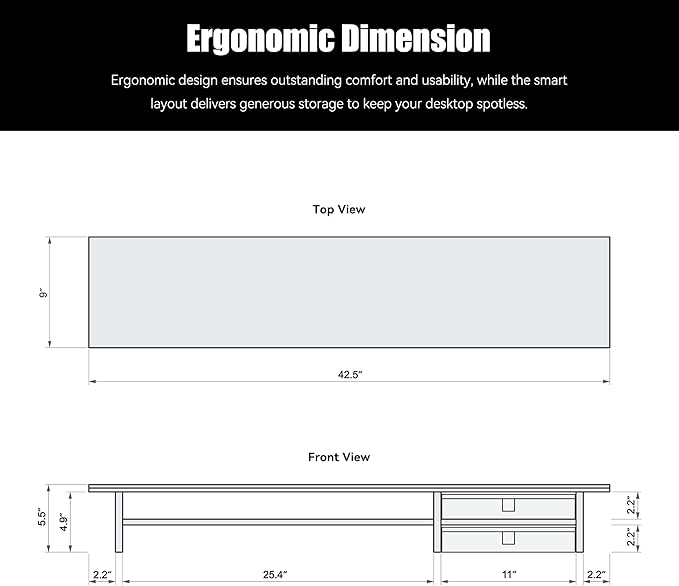 FENSULN Dual‑Tier Monitor Stand Riser - Image 5