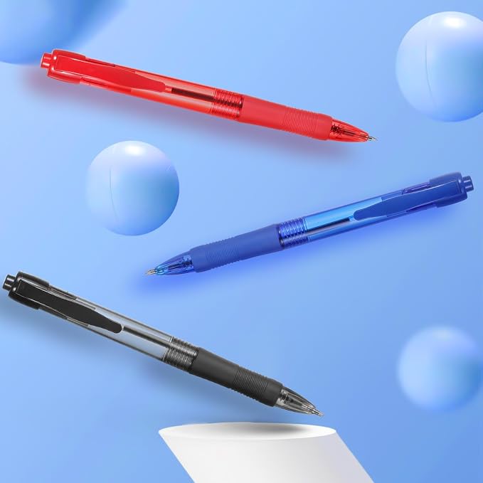 deegtran Pens Bulk, 100 Pack No Bleed Blue & Red Ink Click Pens - Image 6