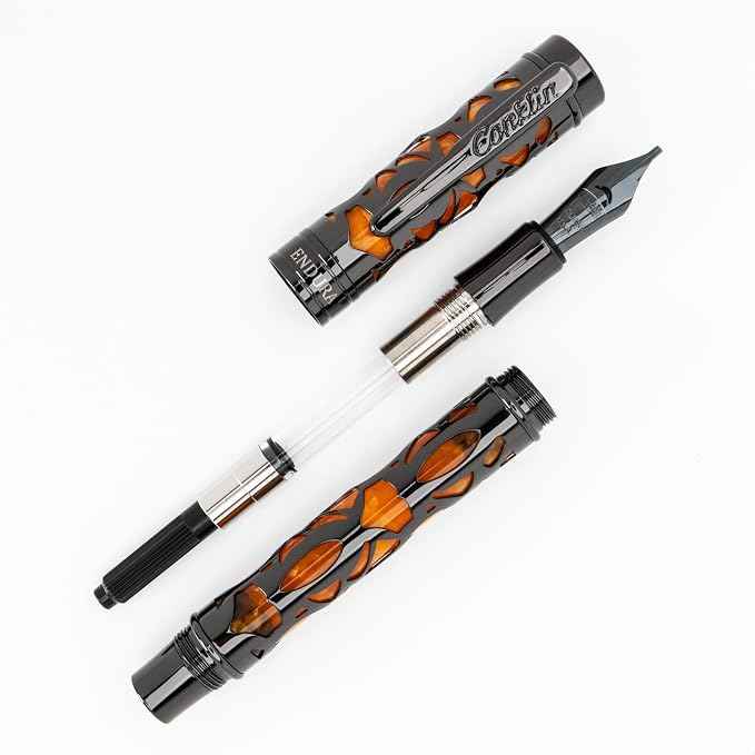 Conklin Endura Deco Crest Fountain Pen in Orange