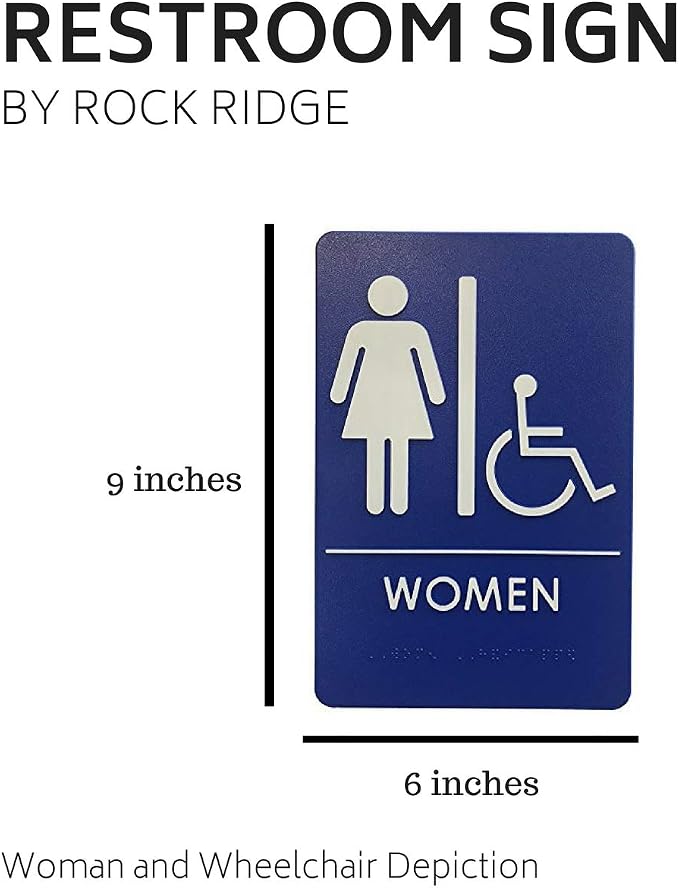 USA Made - Men's and Women's Restroom Signs ADA-Compliant Bathroom Door Signs - Image 4