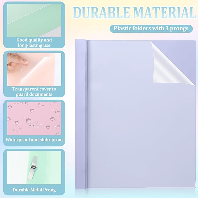 24 PCS Pastel Plastic Report Covers - Image 3