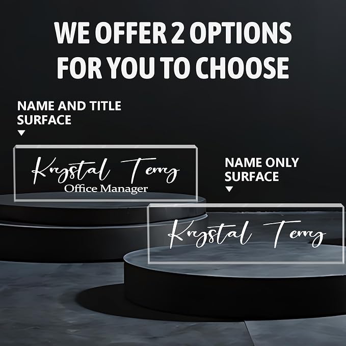 Personalized Name Plate for Desks, Custom Desk Name Plates, Acrylic Name Plate - Image 2