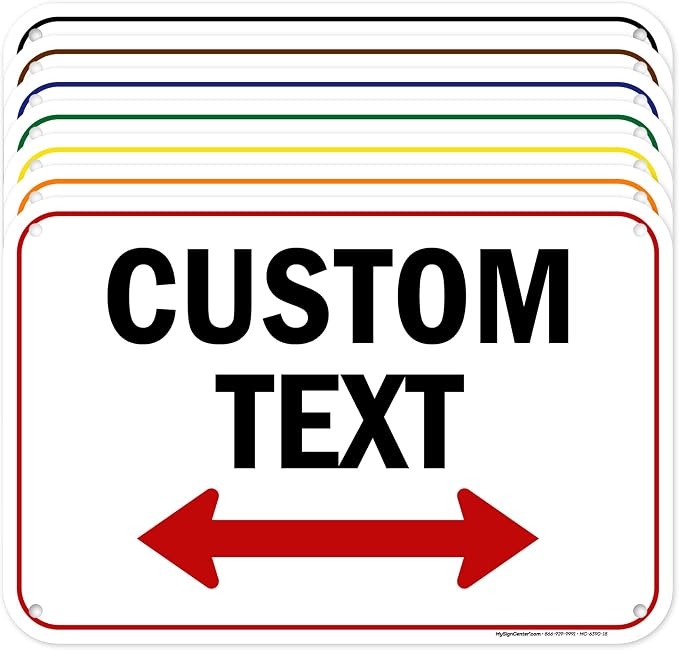 Custom Arrow, Custom Directional Sign, Two Way Arrow, 12x18 Inches, 55 mil by MySignCenter