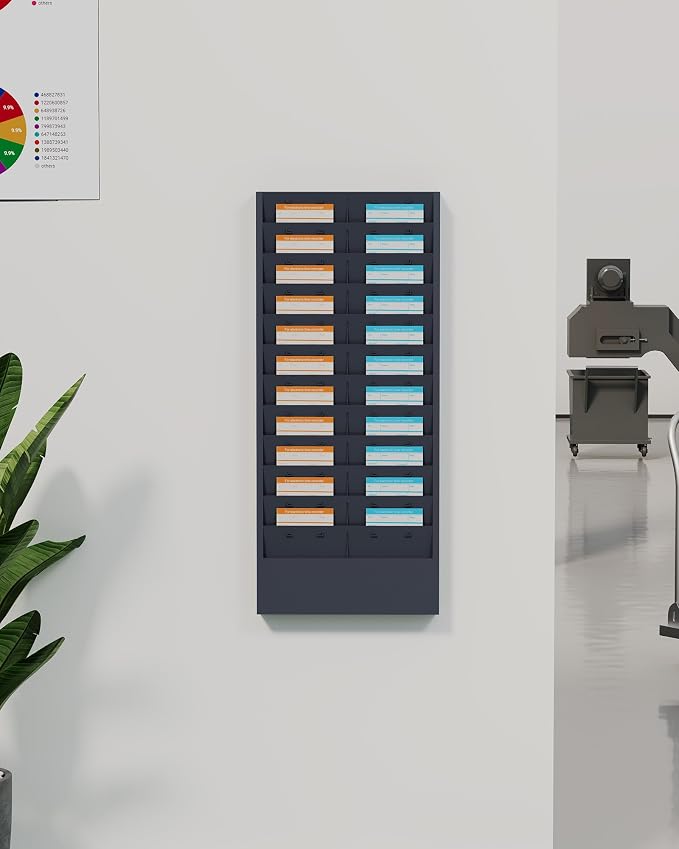 OSKIE Professional Wall-Mount Job Ticket Rack, Document Organizer 11 or 22 - Image 3