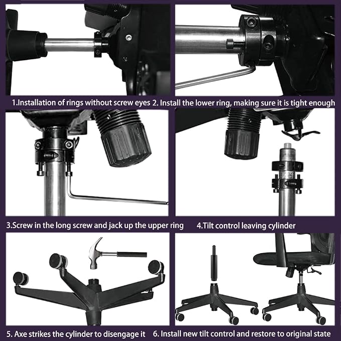 Gjpwyfdc Office Chair Tilt Control Mechanism Replacement 5.5'' X 6.7'' - Image 4