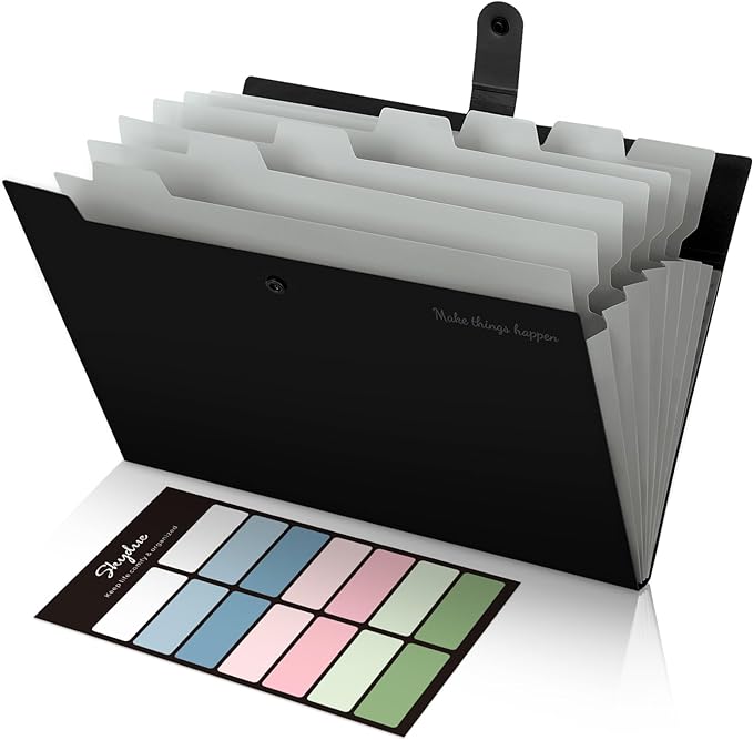 SKYDUE 8 Pockets Accordion File Organizer, Expanding File Folders, Portable - Image 2