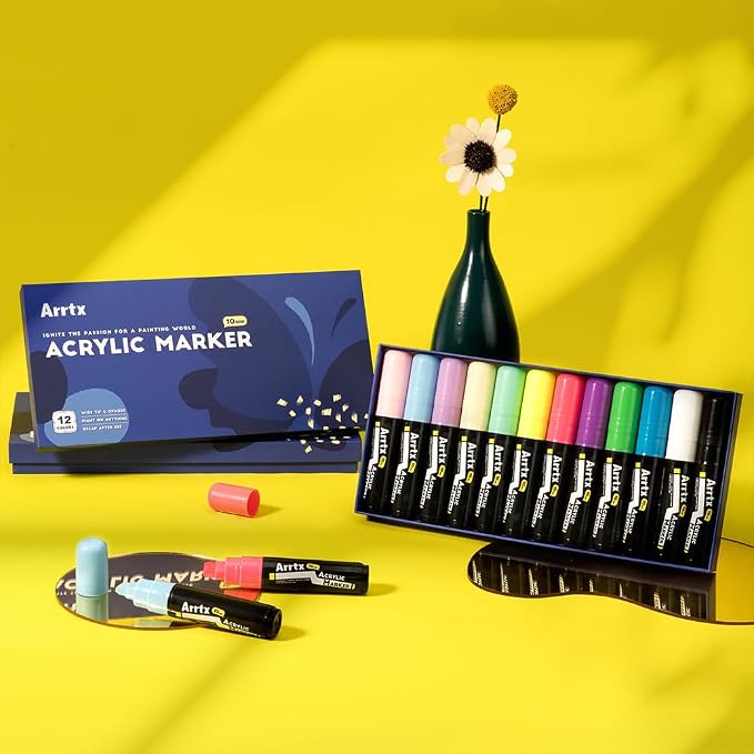 Arrtx Acrylic Jumbo Markers 10mm Broad Tips Acrylic Paint Pens - Image 9