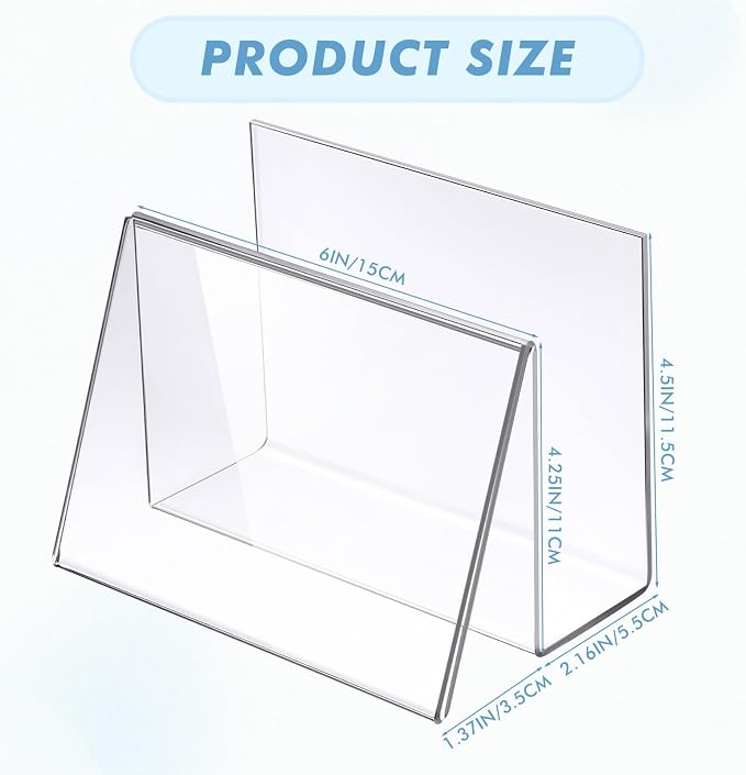 Vicenpal 2 Pcs Clear Acrylic Postcard Holder Business Card Holder Greeting Card - Image 2