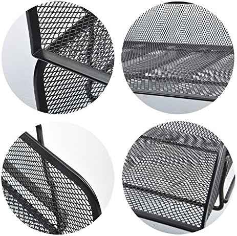 EASEPRES 4 Pack Stackable Desk Paper Tray, Metal Mesh Desktop Document Letter File Organizer for Office Home School, 13.5'' L x 9.75'' W x 11'' H, Black