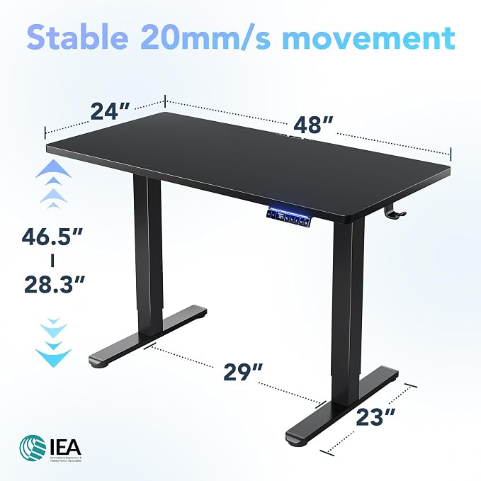 HUANUO One-Piece AI-Powered Electric Standing Desk, Smart APP, Compatible - Image 2