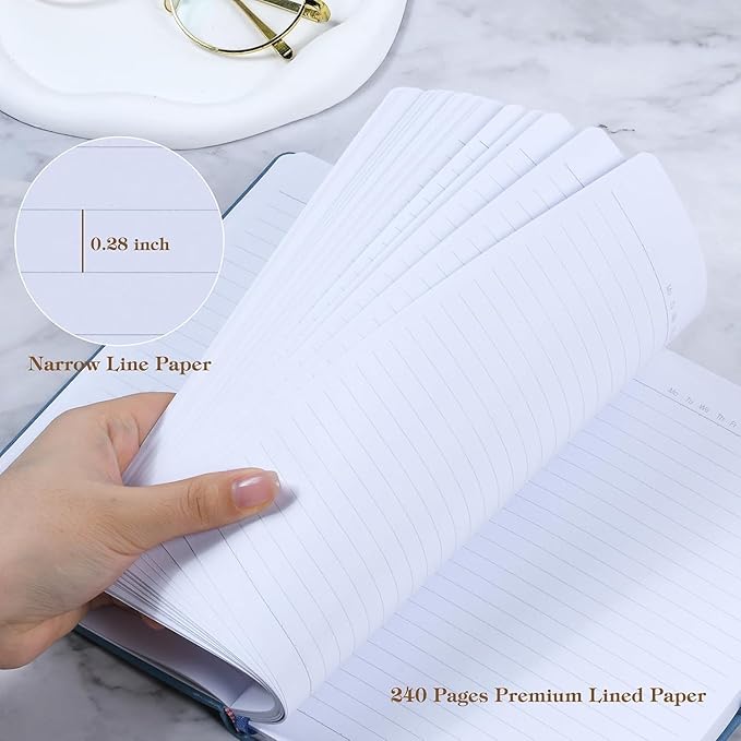 POPRUN A5 Lined Journal Notebooks, Leather Hardcover Thick Notebook - Image 3