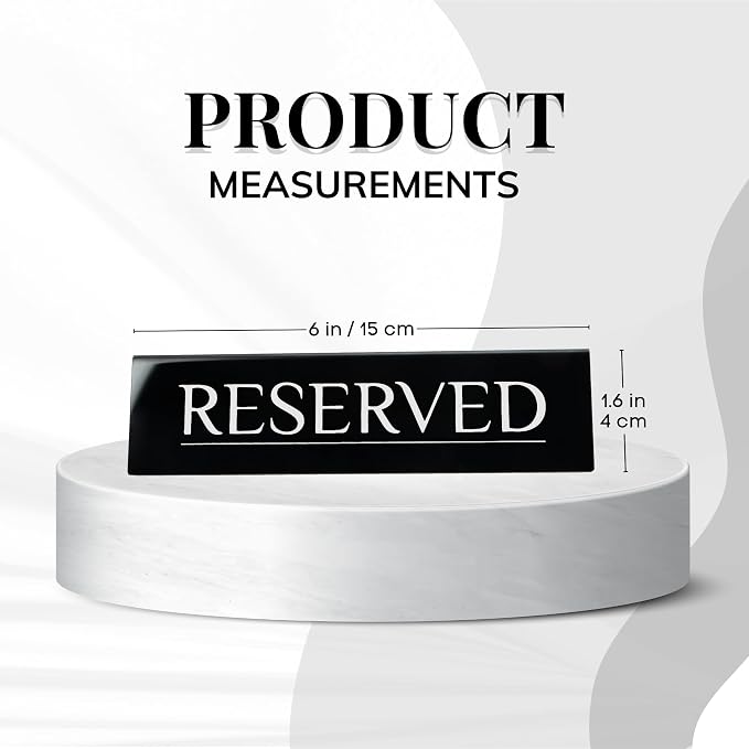 6 Reserved Table Signs – Black Stainless Steel - Image 2