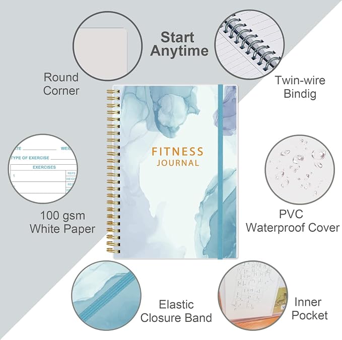 Simplified Fitness Journal for Women & Men, A5 Workout Journal/Planner Daily - Image 2