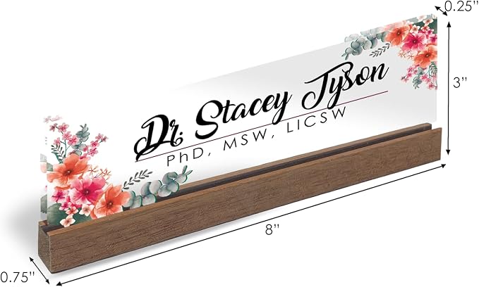Artblox Personalized Office Desk Name Plate and Business Card Holder | Clear - Image 3