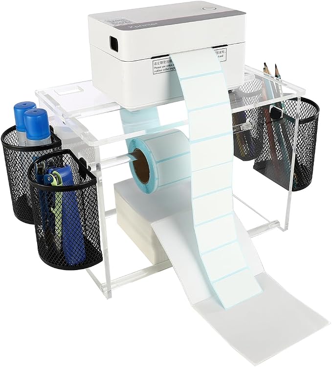 Label Roll Holder for Rolls and Fanfold Labels, Acrylic Label Holder for by nine-tailed+fox
