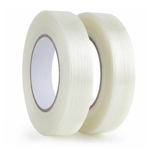 Lichamp Fiberglass Tape 1 inch, 2 Pack 60 Yards Filament Tape Nylon Fiber Glass by Lichamp
