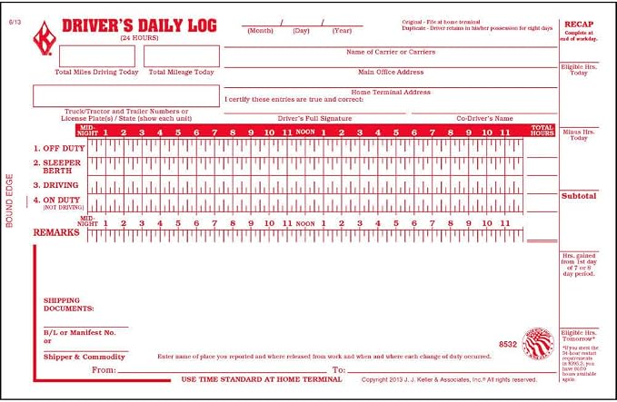 Driver Daily Log Book 10-pk. by JJKellerAssociatesInc