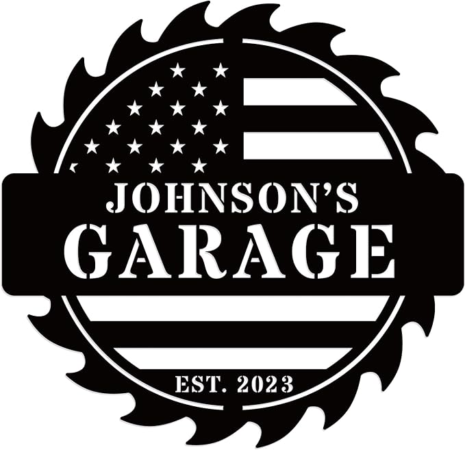 Custom American Flag Garage Sign, Metal Workshop Sign, Dad Shop, Garage Sign by efcustomgifts
