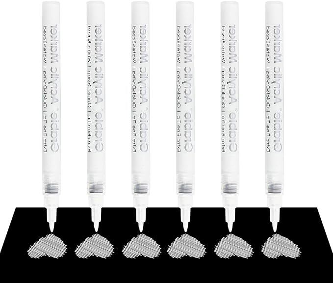Grabie 6 White Extra Fine Tip Acrylic Paint Marker Set, 6 Pack, 0.7mm Acrylic - Image 2