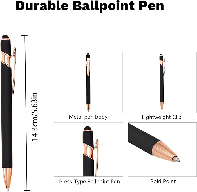 CRME Custom Engraved Ballpoint Pens Bulk Customized Metallic Printed Name Pens - Image 3