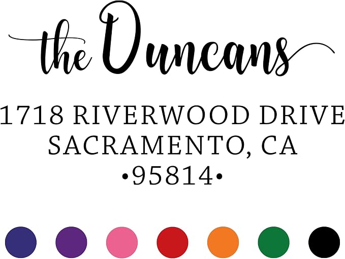 The Duncans Personalized Address Stamp | Envelope Return Address Stamps by 904Custom