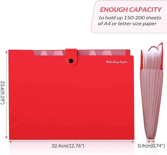SKYDUE 8 Pockets Expanding File Organizer, Expandable File Folders - Image 3