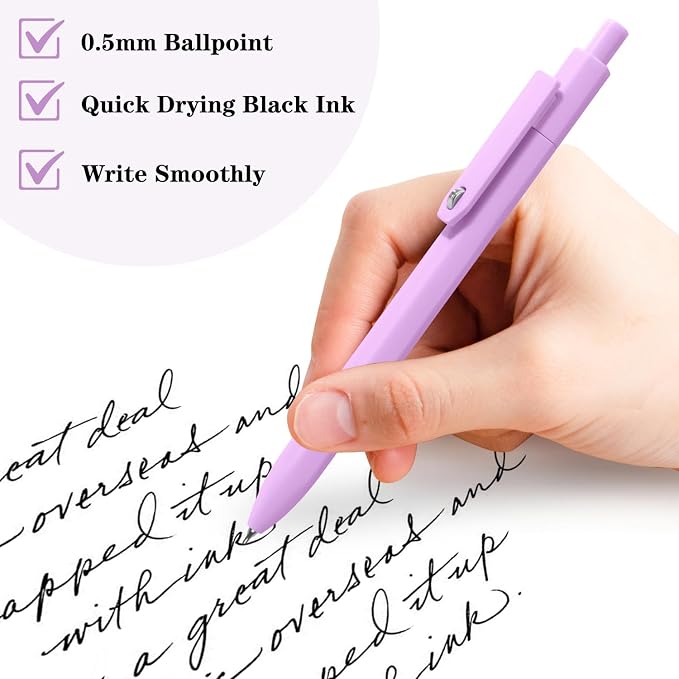 Piochoo Gel Pens, Quick Dry Black Gel Ink Pens Fine TIp, No Smudge, Smooth - Image 3