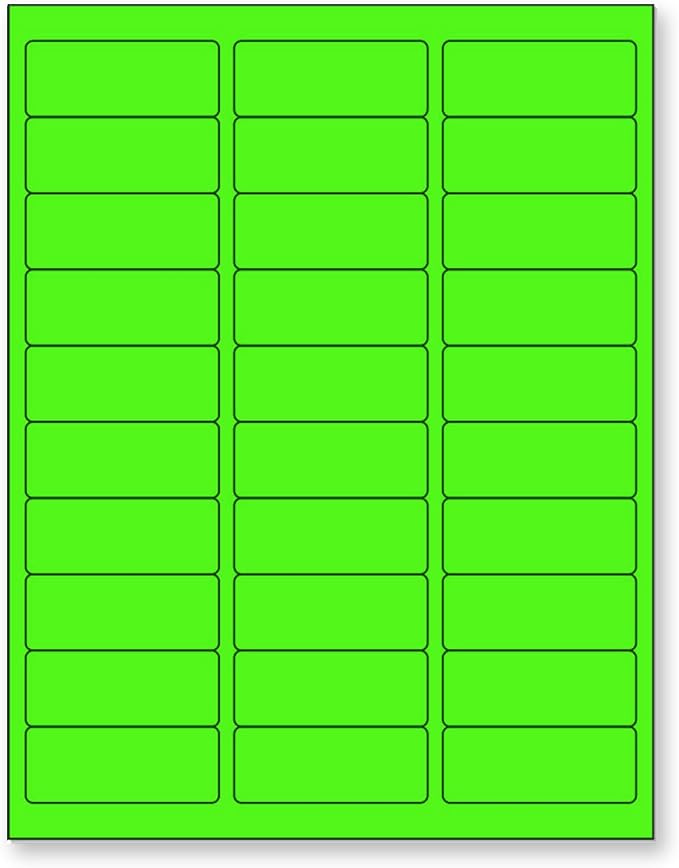 8-1/2 x 11 Neon Color High Light Fluorescent Labels by NextDayLabels