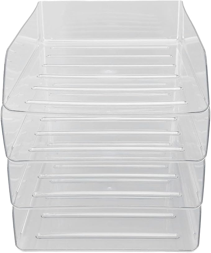 Jeanoko Desk Letter Tray Set Transparent Stackable Organizer - Image 3