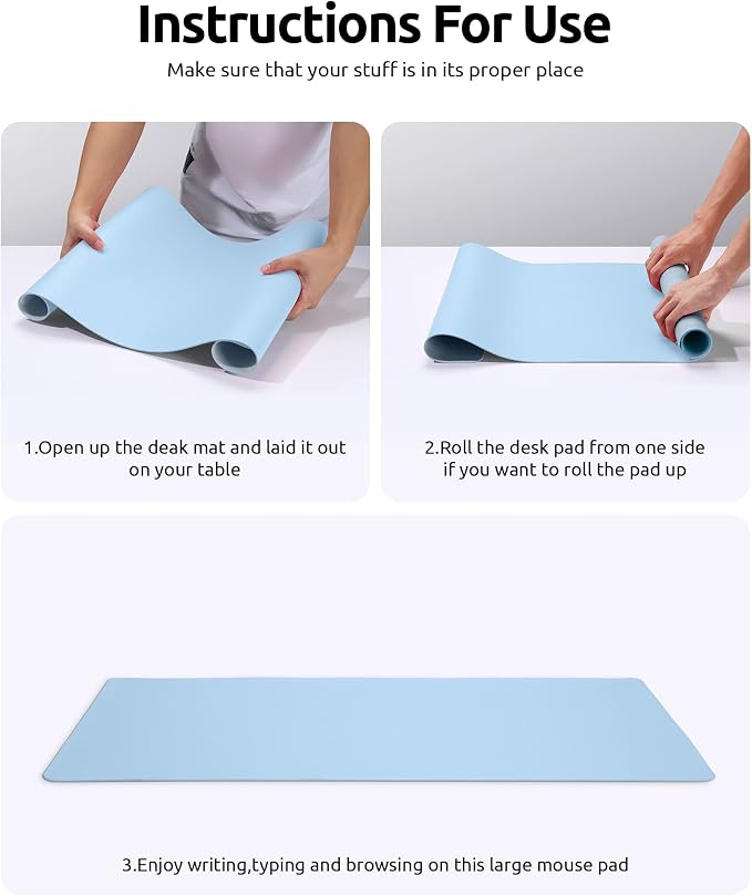 YSAGi Leather Desk Protector, Office Mat, Large Mouse Mat, Non-Slip PU Leather - Image 9