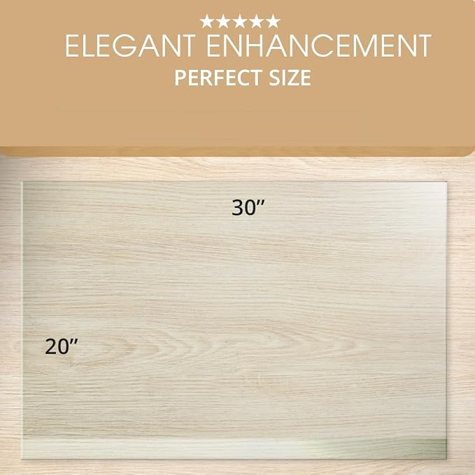 Clearly Innovative Premium Tempered Glass Desk Pad | 20" x 30" Desk Protector | - Image 3