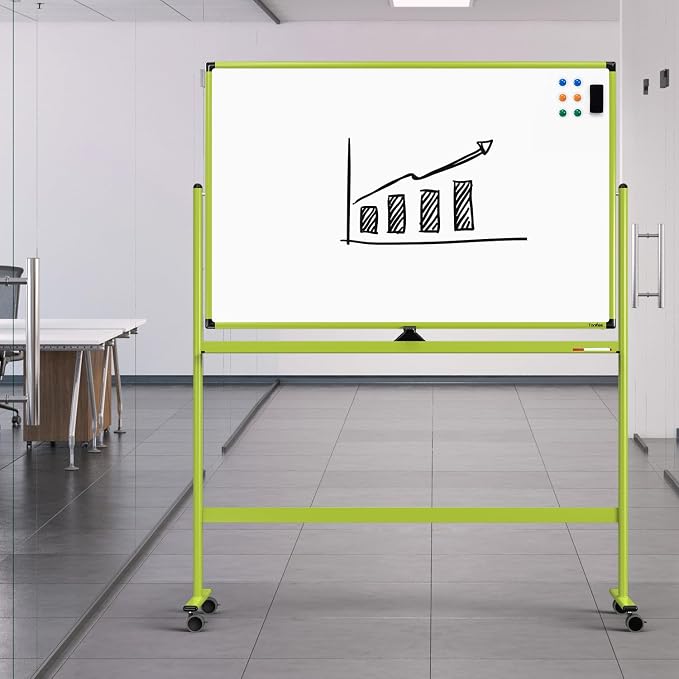 Rolling Whiteboard, 48x32 Inches Mobile Whiteboard on Wheels, Magnetic Dry - Image 9