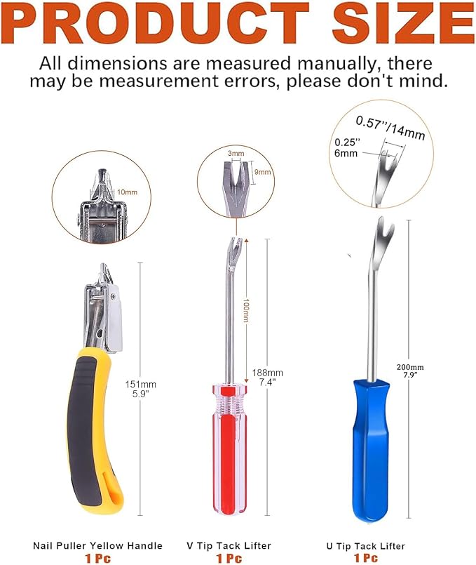 PUWANY 3pcs Upholstery Staple Remover Tool Includes Nail Puller Staples Puller - Image 2