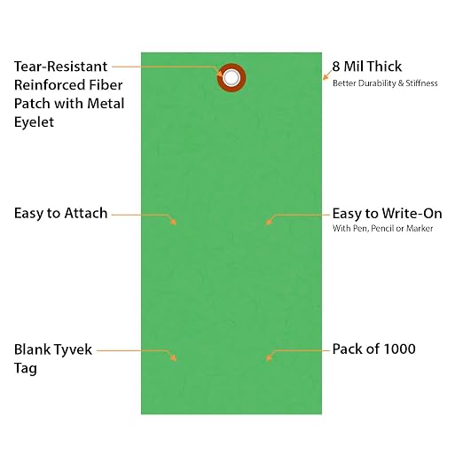 SmartSign 6.25 x 3.125 inch “Green” Blank Tyvek Shipping Tags - Image 4