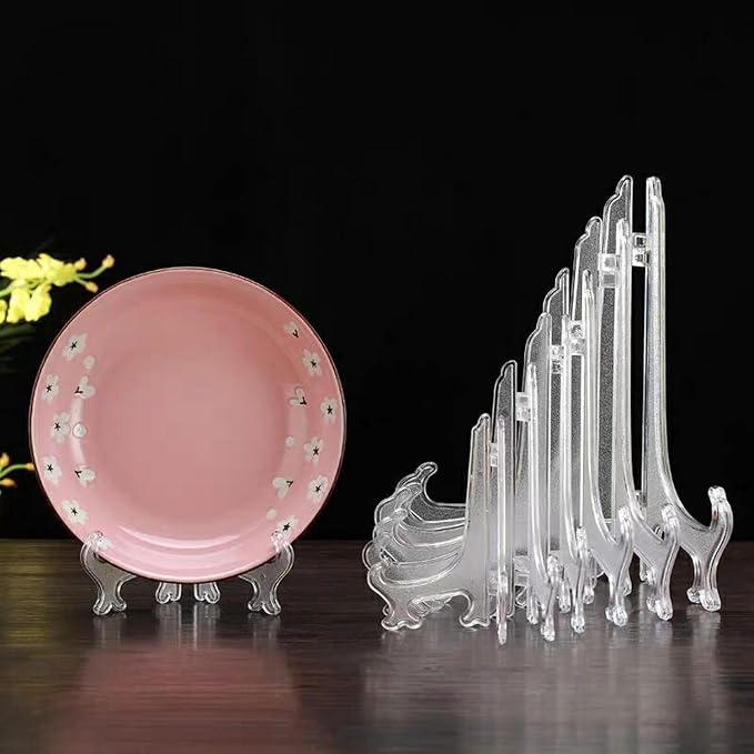 LonlyEagle 12 Pack 4 Inch Clear Plastic Easels or Stand/Plate Holders to - Image 4