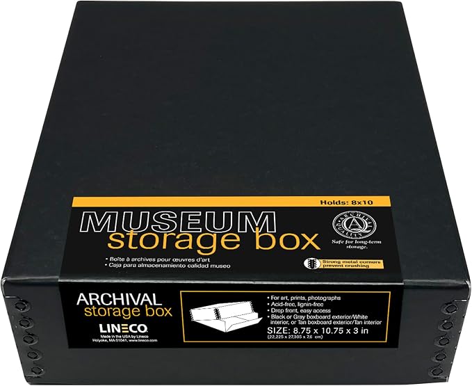 Lineco, 8x10 Museum Archival Storage Box, Drop Front Design - Image 5