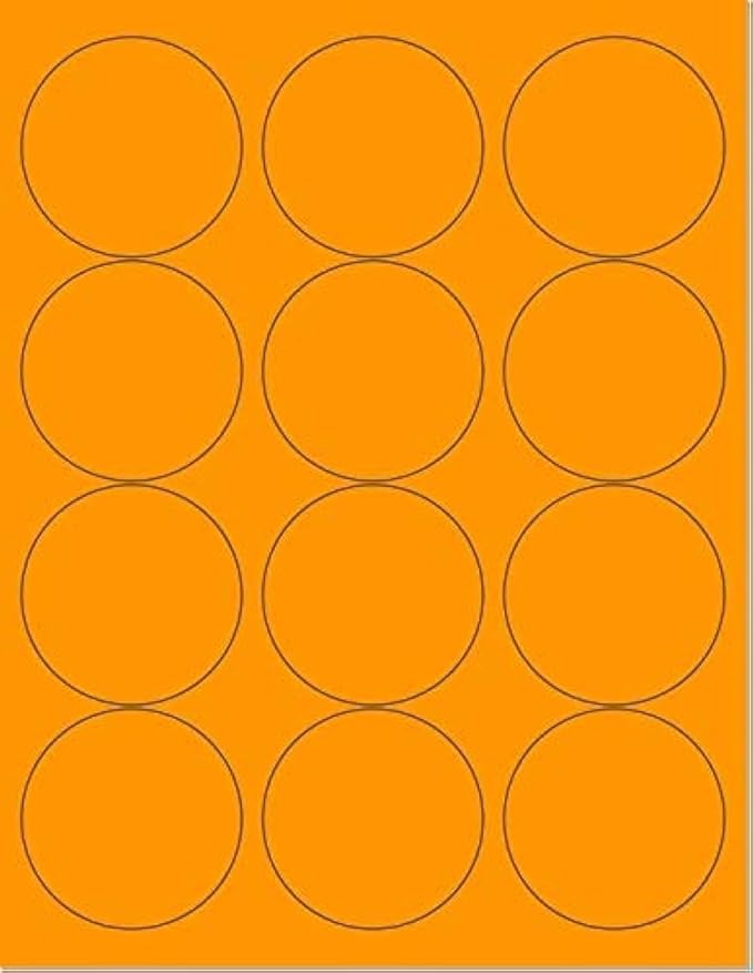 Pack of 100 Sheets, 8-1/2 x 11" Fluorescent Labels by NextDayLabels