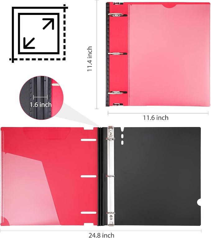 WOT I 1 Inch Telescoping 3 Ring Binder 4 Pack, Expandable Flexible Binder - Image 7