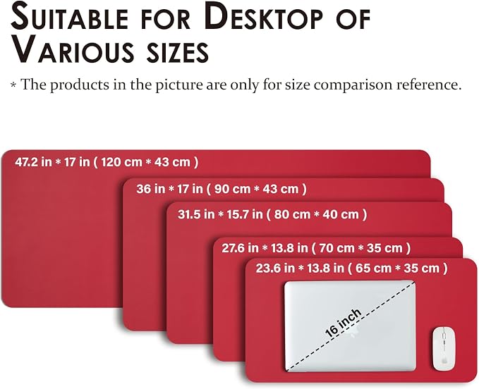 Large Desk Mat - 47.2"x 17" Non-Slip PU Desk Pad - Image 5