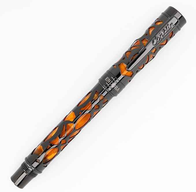 Conklin Endura Deco Crest Fountain Pen in Orange