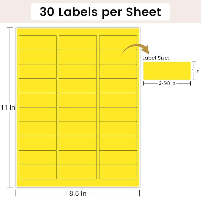 THEBLUETOUCH 1" x 2-5/8" Neon Labels – 750 pcs Printable Labels Stickers - Image 2