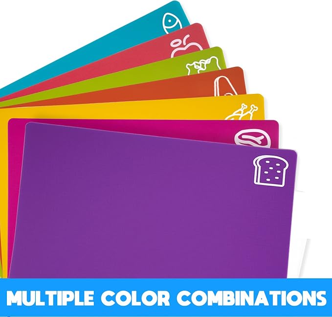 7 Pieces Flexible Cutting Boards, BPA Free Plastic Cutting Boards - Image 3
