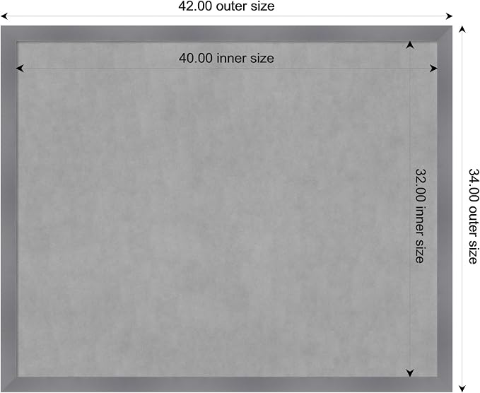 Amanti Art Grey Framed Magnetic Board 34x42 X-Large Vision Board - Image 3
