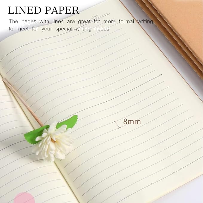 90pack Bulk A5 Journal Notebook, Kraft Cover 80 Pages Lined Paper Journal - Image 4
