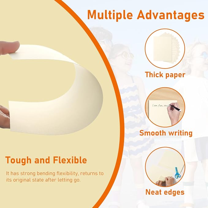 28 Sheets Cream Cardstock 8.5 x 11 Ivory Paper, 250gsm/92lb Premium Off White - Image 3