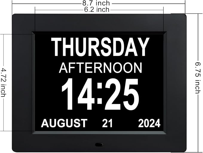 TMC 8 Inch Dementia Clock for Seniors – Large Auto-Dimming Calendar Display - Image 9